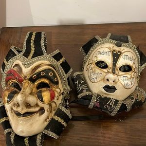 Face mask wall decorations.  OBO